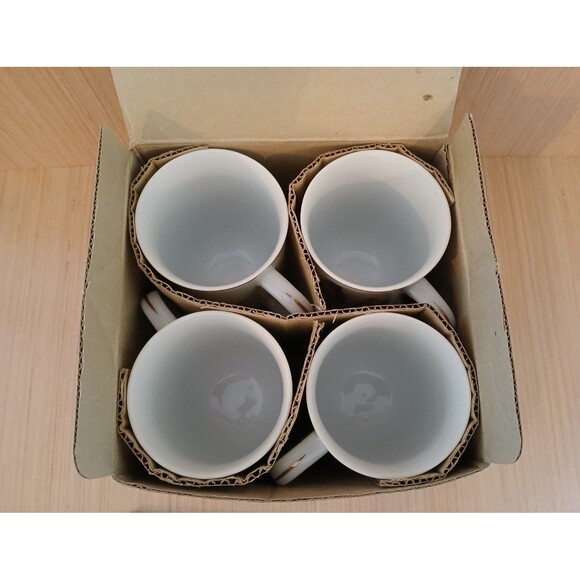 Fine Porcelain Birds Pedestal Mug Set 16 oz 4-Piece Made in Japan Vintage - Picture 11 of 16